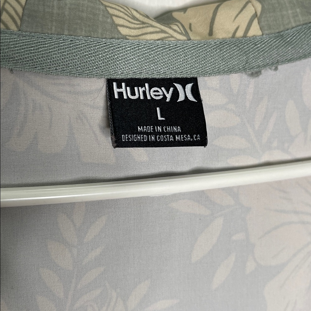 Hurley Green and Cream Cropped Hooded Jacket - Picture 6 of 8